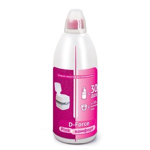 Жидкое средство для биотуалетов D-FORCE PINK для верхнего бака 1,85 л